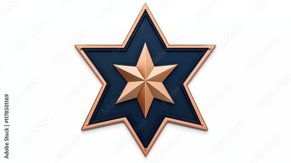 A stylized star emblem featuring a copper-colored star on a dark blue background, symbolizing achievement and recognition. A stylized star emblem featuring a copper-colored star on a dark blue background, symbolizing achievement and recognition.