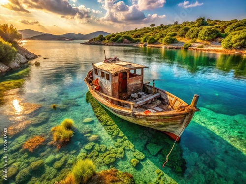 Cesme Izmir Turkey Fishing Boat Sea Urban Exploration Photography - Abandoned Vessel Coastal Scene
