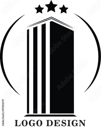 vector abstract line art house and building logo
