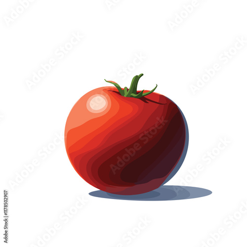 Anime Style Tomato Illustration on White Background