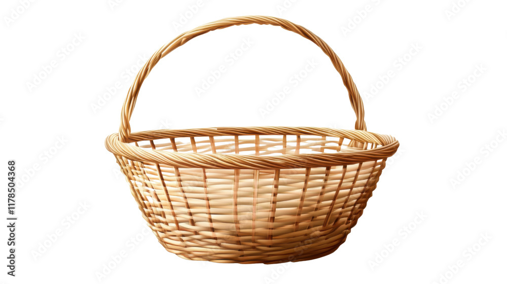 empty wicker basket isolated on white background empty wicker basket isolated on white background