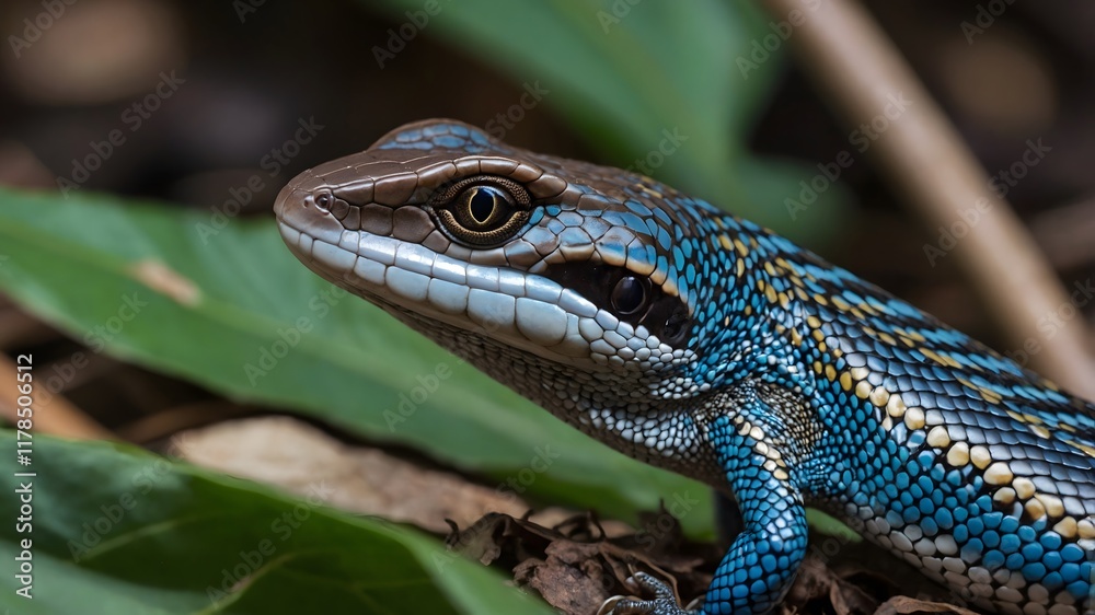 Nature’s Art: Close-Up of the Blue-Tailed Skink’s Brilliant Tail and Shimmering Scales Nature’s Art: Close-Up of the Blue-Tailed Skink’s Brilliant Tail and Shimmering Scales