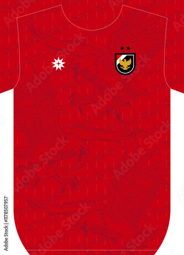 Red Garuda Indonesian Football Jersey Pattern