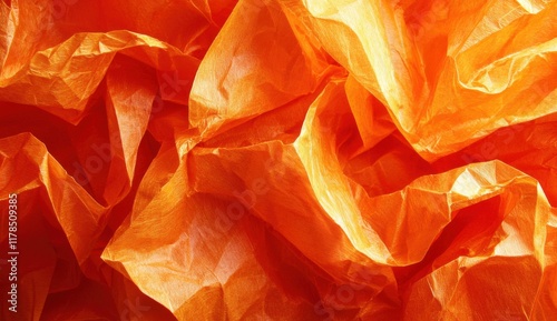 Orange Crumpled Paper Texture Design
