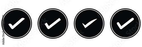 Check box icon with correct, accept checkmark icons tick box checked. eps 10. checkmark icon set.
