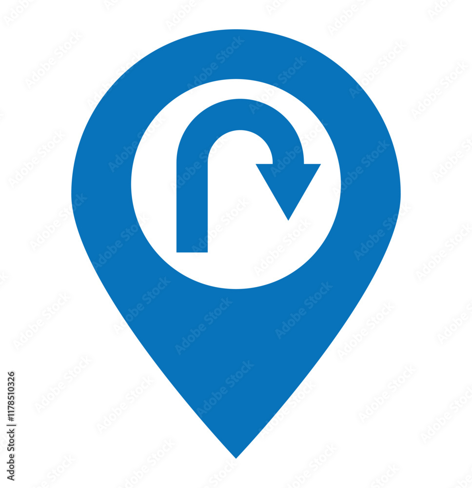 U turn arrow symbol icon set. Direction Icon Set. road sign vector illustration eps 10. U turn arrow symbol icon set. Direction Icon Set. road sign vector illustration eps 10.