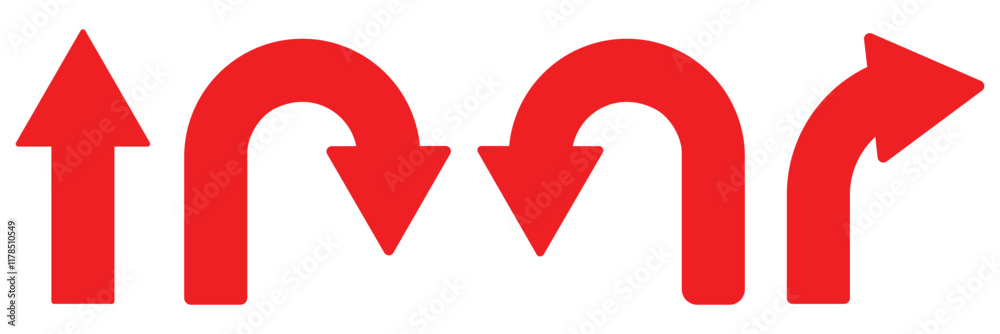 U turn arrow symbol icon set. Direction Icon Set . u turn arrow vector illustration eps 10. U turn arrow symbol icon set. Direction Icon Set . u turn arrow vector illustration eps 10.