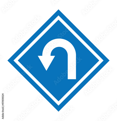 Free Download go straight this way one way only u turn left and right  arrow sign. u turn arrow vector illustration eps 10. - GFXLoad