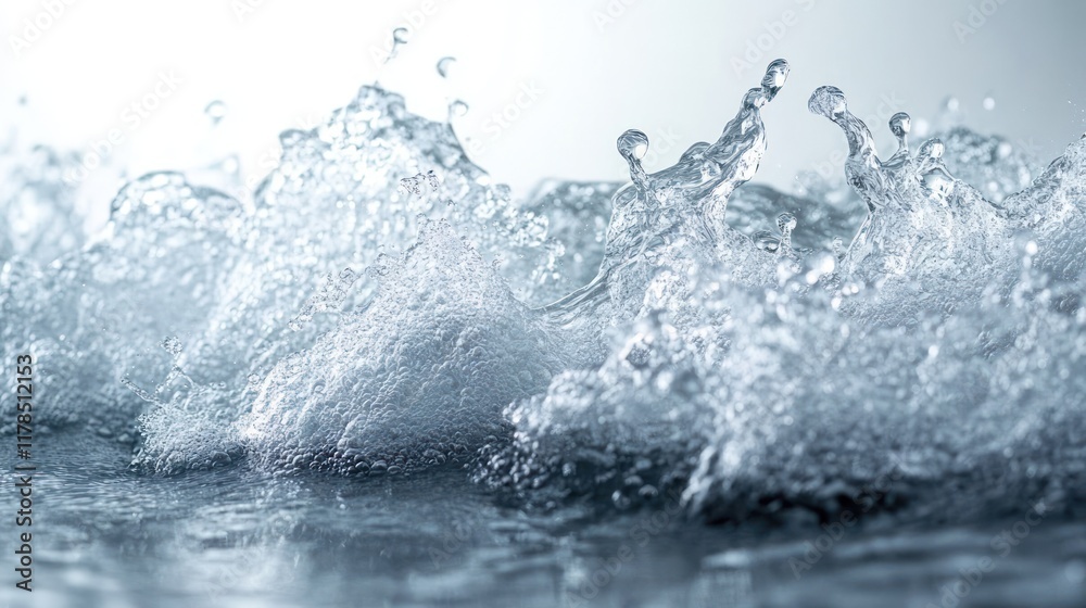 A close-up of splashing water droplets creating dynamic patterns. A close-up of splashing water droplets creating dynamic patterns.