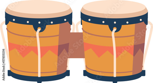 African double drum music instrument