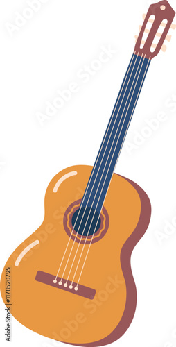 Acoustic guitar string instrument vector illustration