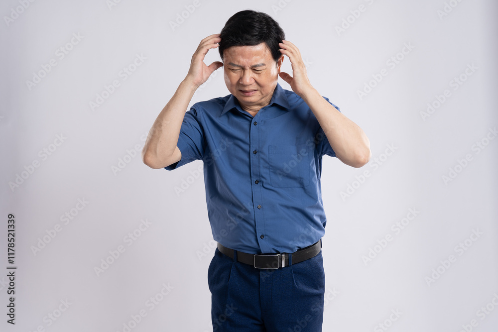 Portrait of elderly male businessman posing on white background Portrait of elderly male businessman posing on white background