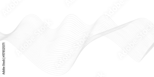 Abstract vector background with black wavy lines. Thin wavy line abstract background. Wavy line horizontal divider outline minimalist background.