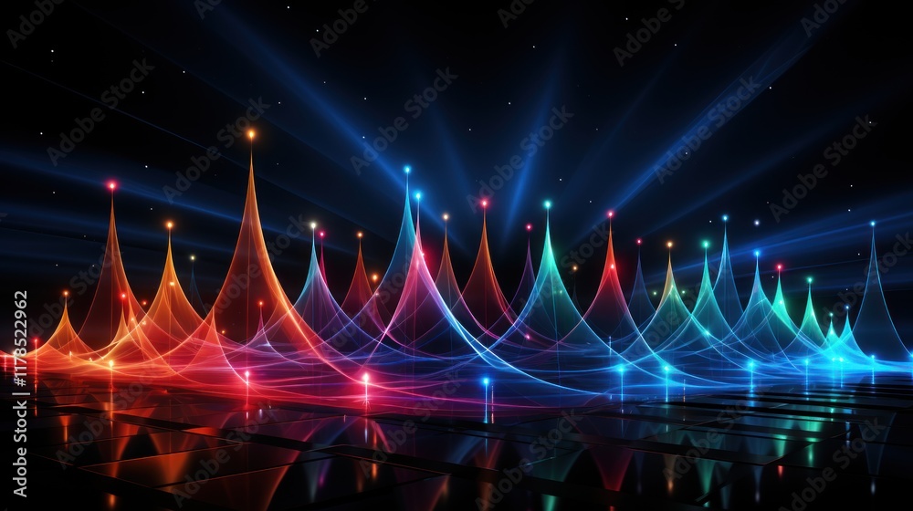 Luminous Nightscape: A Symphony of Light and Color Luminous Nightscape: A Symphony of Light and Color
