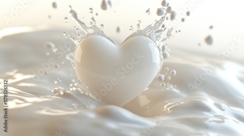 Heart-Shaped Milk Splash: A Symbol of Purity and Love
