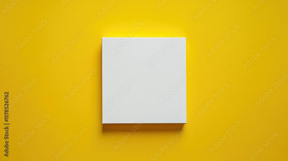Aerial view of a white sketchbook on a bright yellow surface, inviting for doodles or writing with space for text Aerial view of a white sketchbook on a bright yellow surface, inviting for doodles or writing with space for text