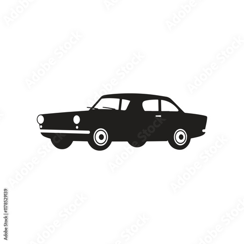 Modern Black Car Silhouette Vector