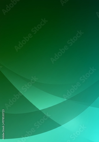 Abstract Green and Teal Wave Background Modern Gradient Design Smooth Curves Dynamic Overlay