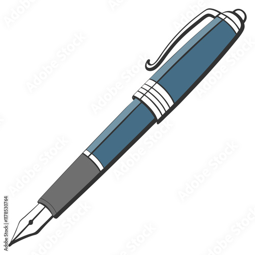 Elegant Fountain Pen Illustration for Writing Enthusiasts.