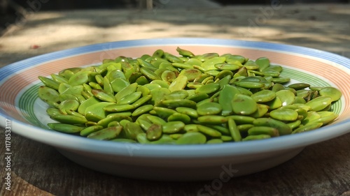 Leucaena leucocephala seeds which are used as cooking ingredients photo