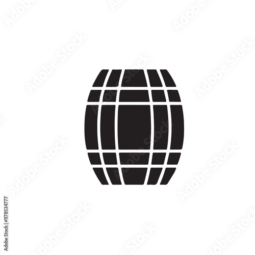 Wood barrel silhouette vector image