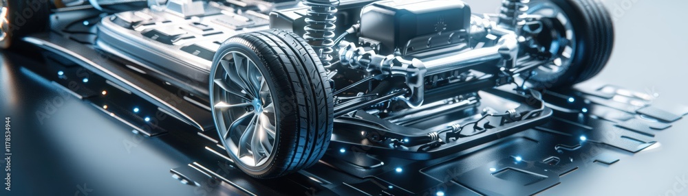 Fototapeta premium Merge technology and design in a mesmerizing 3D illustration of an electric vehicle