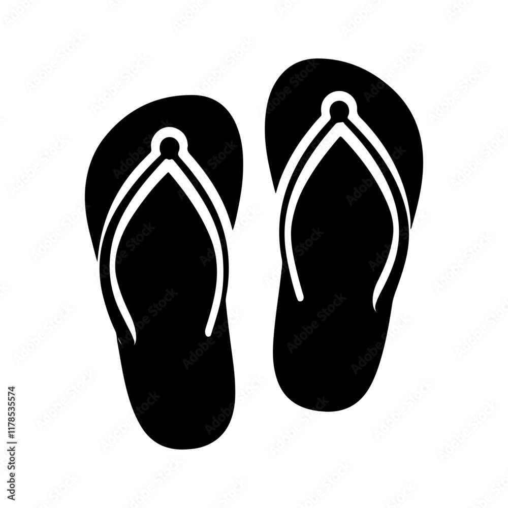 Slippers silhouette vector illustration on white background. Slippers silhouette vector illustration on white background.