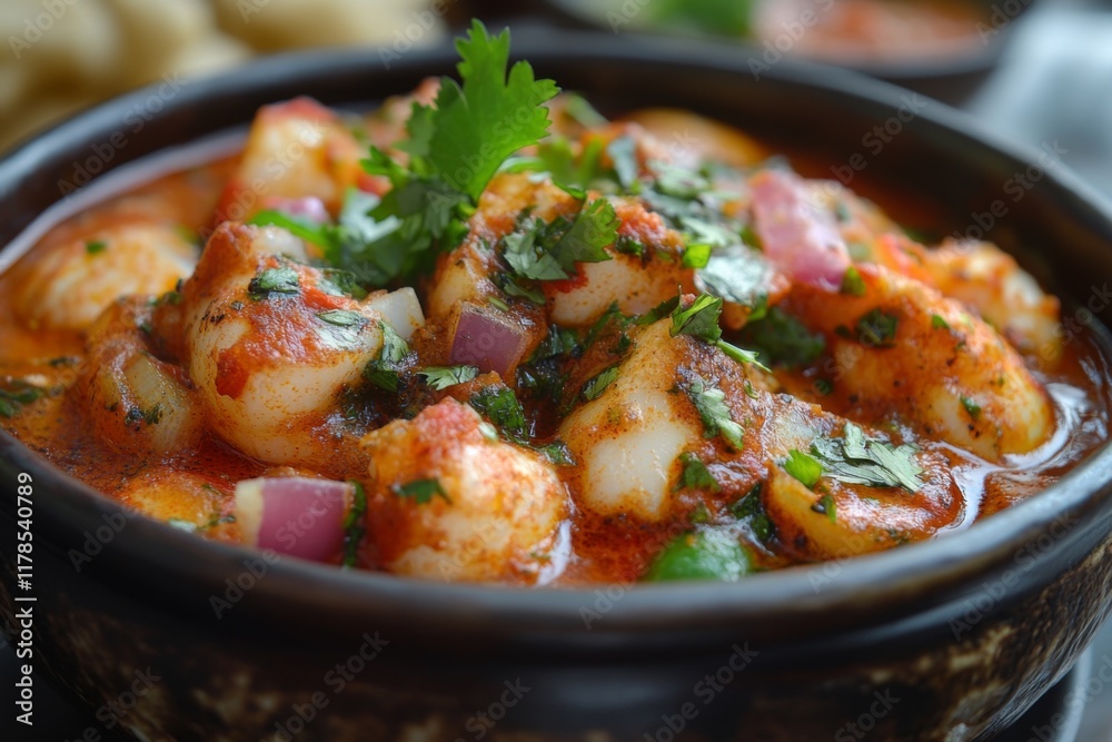 Traditional seafood stew with shrimp and herbs Traditional seafood stew with shrimp and herbs