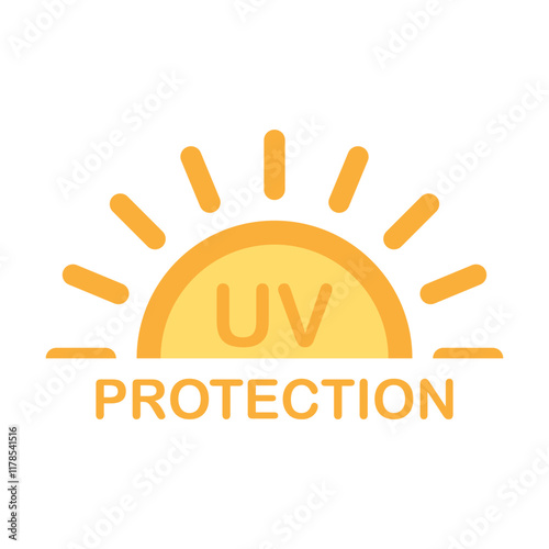 UV radiation protection icon vector solar ultraviolet light symbol for graphic design, logo, website, social media, mobile app, UI illustration.