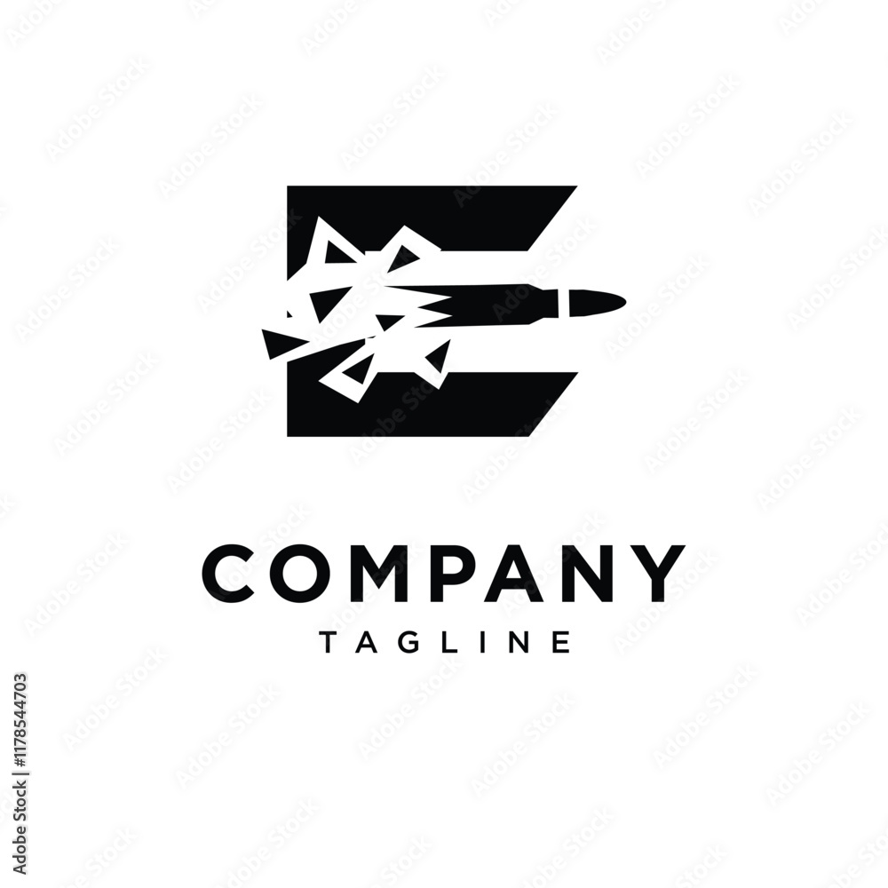 Obraz premium Letter E Bullet Logo Icon Vector