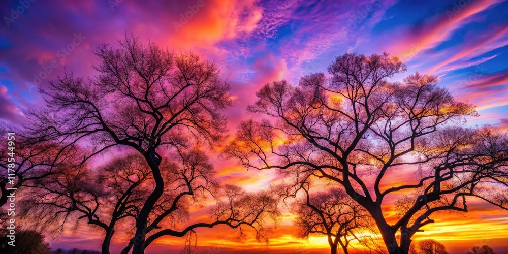 Surreal Dawn Silhouettes of Trees against a Splendid Sky - Captivating Nature Photography, Beautiful Landscapes, Tranquil Mornings, Dreamy Atmospheres, Serene Views, Ethereal Scenes Surreal Dawn Silhouettes of Trees against a Splendid Sky - Captivating Nature Photography, Beautiful Landscapes, Tranquil Mornings, Dreamy Atmospheres, Serene Views, Ethereal Scenes