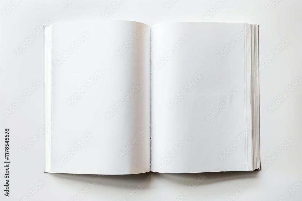 Blank open book pages minimal