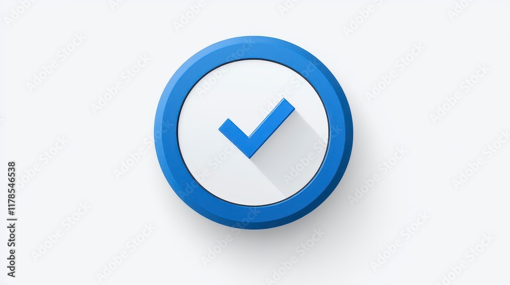 Blue circle checkmark icon with shadow. Blue circle checkmark icon with shadow.