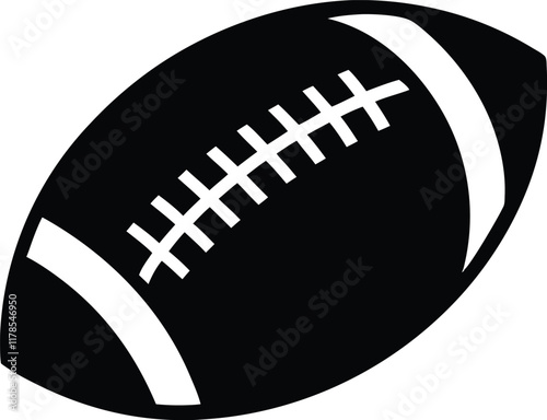 American football ball silhouette vector, American football ball icon, Football silhouette, Sports ball vector