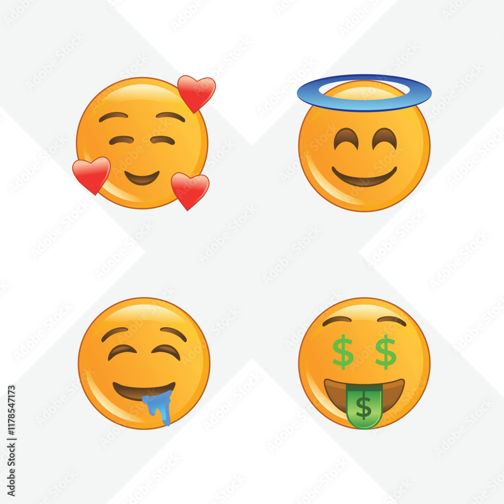 Naklejka premium funny emoji vector