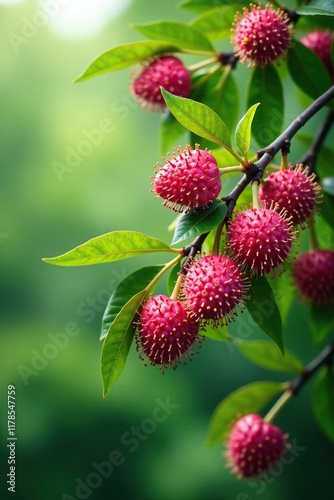 Wallpaper Mural Lychee tree in bloom with pink flowers and green leaves, nature, lychee tree, flower Torontodigital.ca