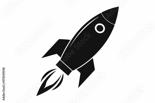 Rocket icon. Vector illustration. Rocket icon in flat style Spaceship launch vector illustration on white isolated background. Sputnik business concept
