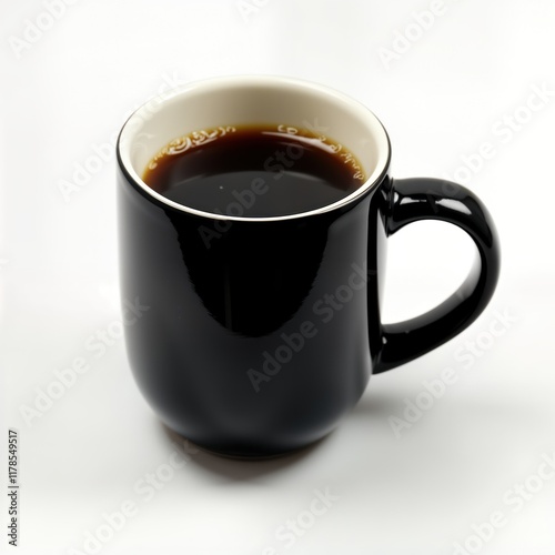 Wallpaper Mural Black mug filled with dark hot coffee. Isolated shot of simple drink. Morning beverage for quick break. Perfect for breakfast quick caffeine boost. Hot drink in modern mug. Attractive design. Simple Torontodigital.ca