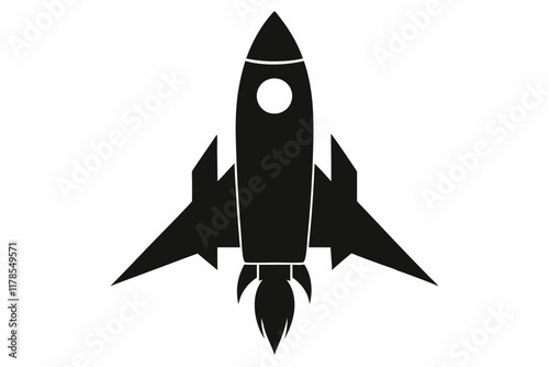 Rocket icon. Vector illustration. Rocket icon in flat style Spaceship launch vector illustration on white isolated background. Sputnik business concept
