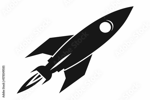 Rocket icon. Vector illustration. Rocket icon in flat style Spaceship launch vector illustration on white isolated background. Sputnik business concept
