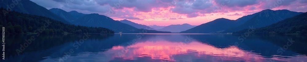 custom made wallpaper toronto digitalSerene lake at dusk with mountains in the background, twilight, mountains, peaceful