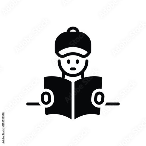 Black solid icon for reader