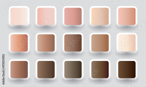 Collection of gradient skintones colour palette. Colour palette trends