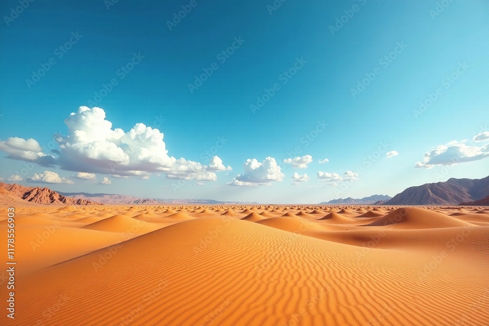 Desert landscape with a vast wasteland stretching out to infinity, vast, empty Desert landscape with a vast wasteland stretching out to infinity, vast, empty