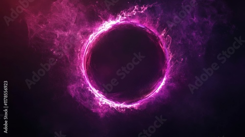 Glowing Purple Ring Abstract Energy Cosmic Nebula Space Vortex