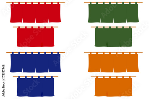 色々なのれんのイラストセット