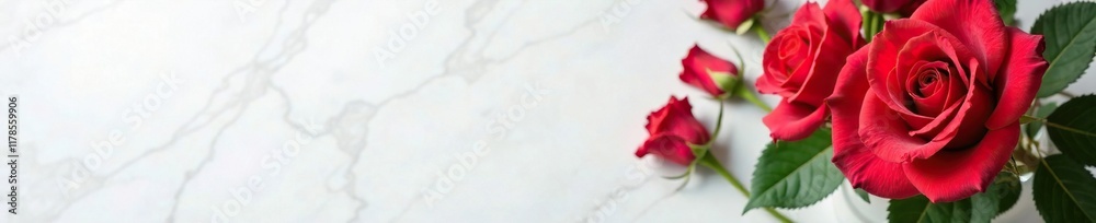 Freshly picked roses on a white marble surface, vase, premium, rose Freshly picked roses on a white marble surface, vase, premium, rose