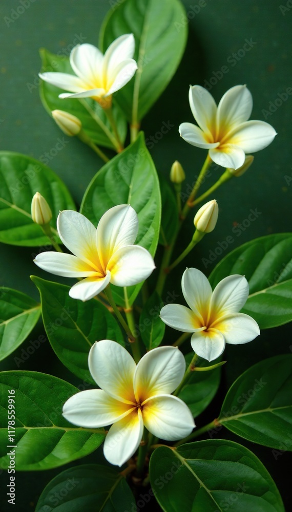 Fototapeta premium Fondo de flores de margarita con detalles de oro y plata, greenery, leafy