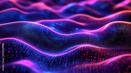 Abstract Digital Waveform: Neon Pink and Blue Data Stream Visualization