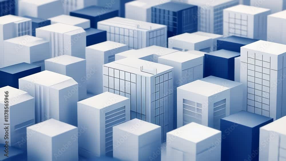 Smart city 3D blue cityscape. Intelligent building automation night futuristic business concept. Web online blue color future technology. Urban video Smart city 3D blue cityscape. Intelligent building automation night futuristic business concept. Web online blue color future technology. Urban video